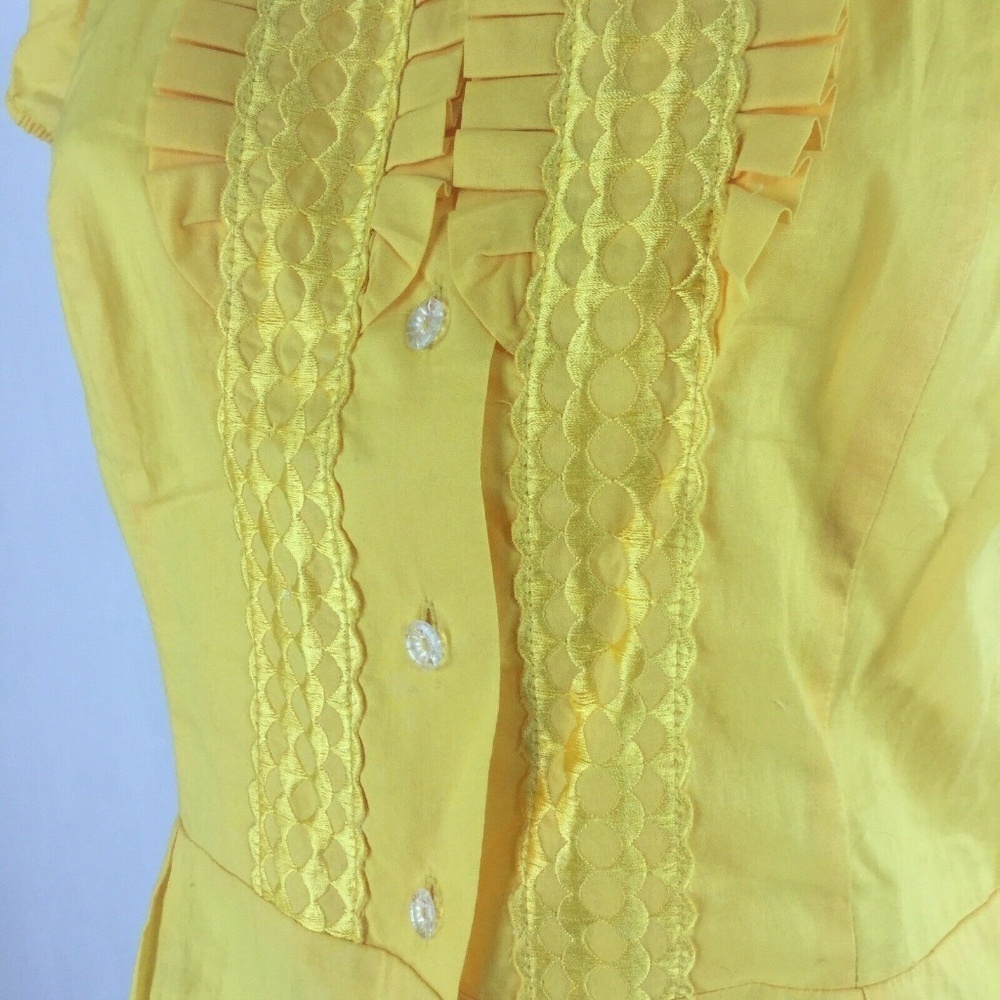 Chadwicks Ruffle Embroidered Button Front Blouse - Picture 3 of 8